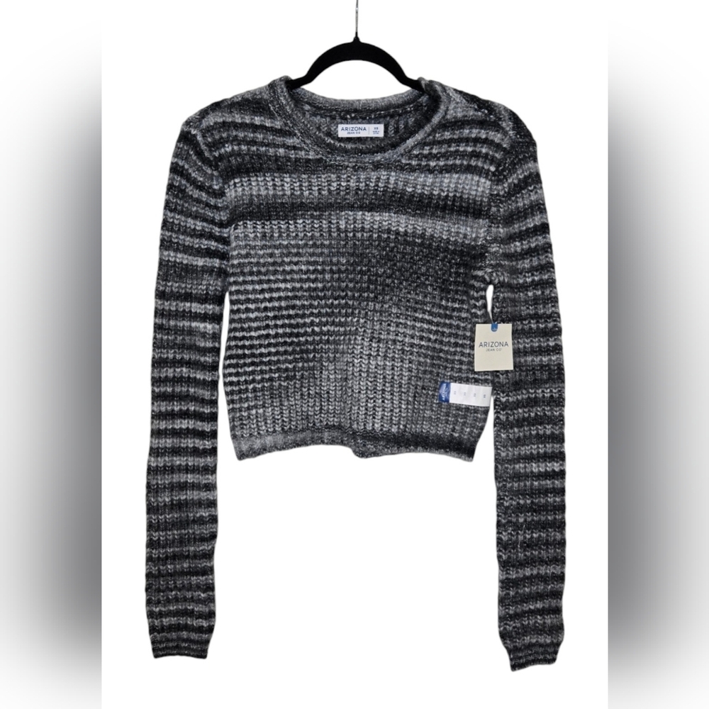 Arizona Jean Co. Women's Cropped Sweater Grey Space Dye NWT